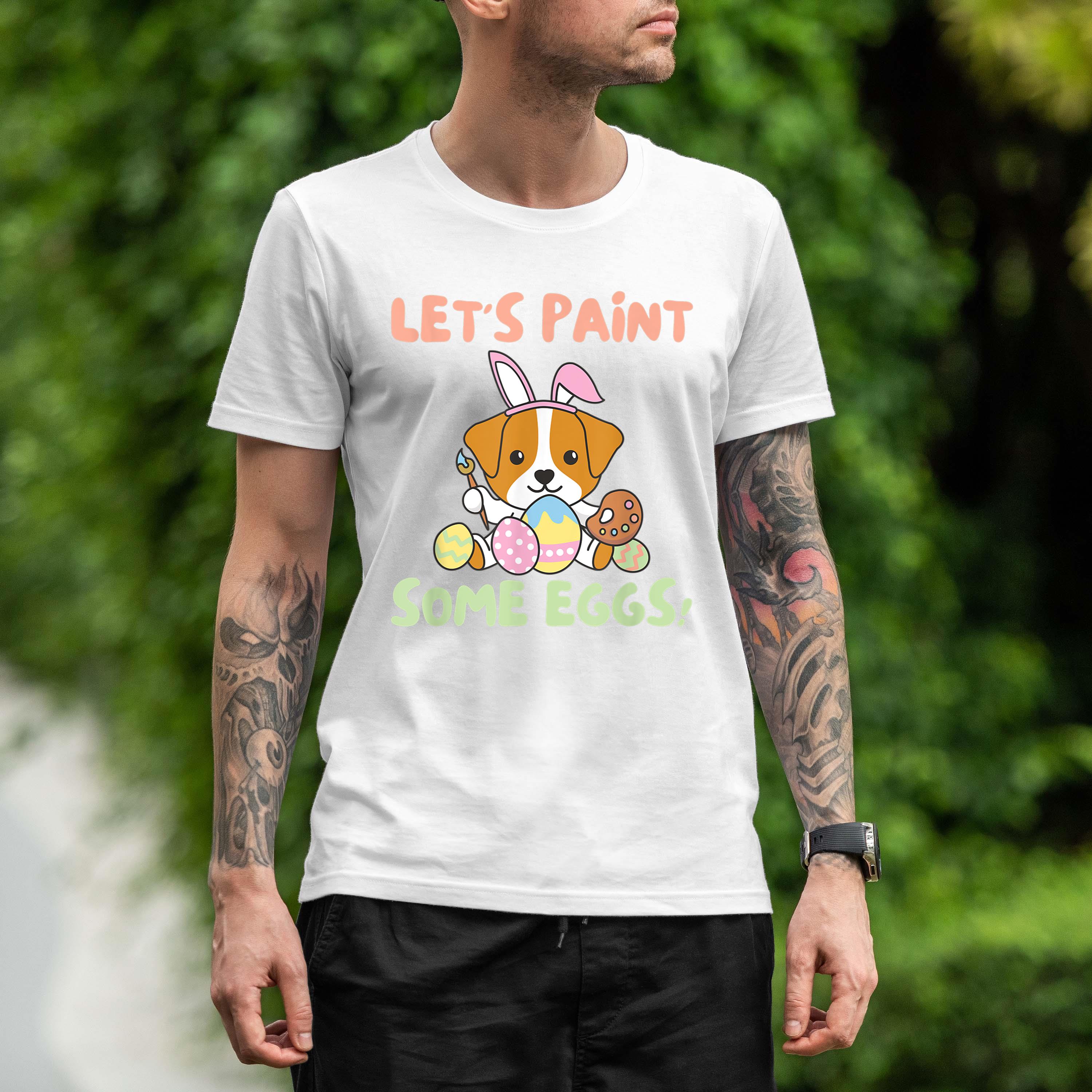 Happy Easter Cute Jack Russell At Easter With Easter Eggs Shirt 